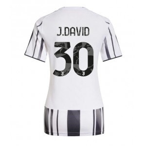 Juventus Jonathan David #30 Jalkapallovaatteet Naisten Kotipaita 2025-26 Lyhythihainen